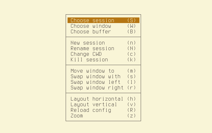 control menu