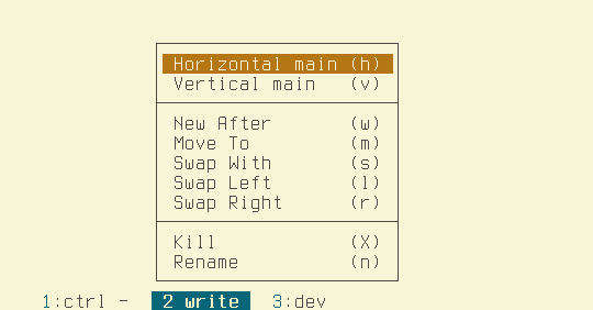 window menu